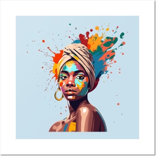 Afrocentric Woman Multicolored Painting Posters and Art